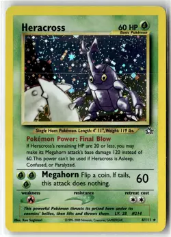 Heracross ⭐ 6/111 Holo Rare Neo Genesis 2000 Pokemon Unlimited NM/LP - Image 1