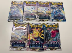 Lot 7x Pokemon TCG Booster Packs: Silver Tempest - Image 1