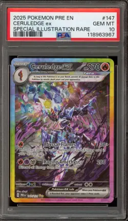 Pokemon Ceruledge ex Prismatic Evolutions Special Illustration Rare #147 PSA 10 - Image 1