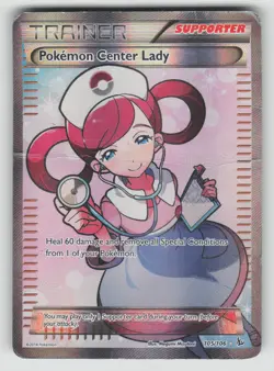Pokemon Center Lady (105 Full Art) Holofoil Ultra Rare XY - Flashfire 105/106 HP - Image 1