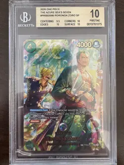 2026 One Piece OP14 Roronoa Zoro PRB02-006 SP BGS 10 - Image 1