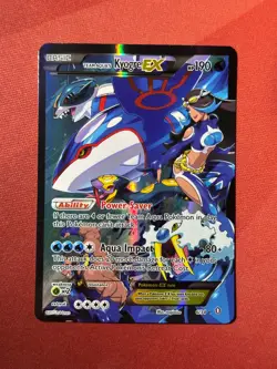 TEAM AQUA'S KYOGRE EX 6/34 Double Crisis FULL ART FA holo Pokemon TCG card LP-NM - Image 1