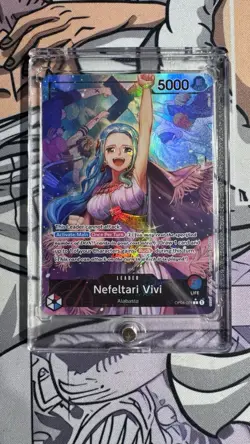 Bandai One Piece Card Game Nefeltari Vivi Leader OP04-001 Holo Rush 5000 Power - Image 1