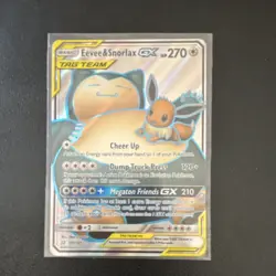 Eevee & Snorlax GX (Full Art) Ultra Rare 171/181 Sm-Team Up Holo Pokemon Card - Image 1
