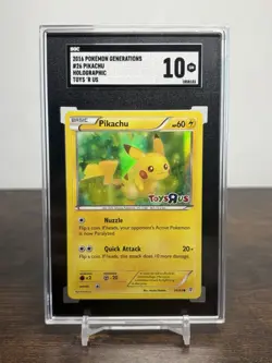 2016 Pokemon XY Generations Pikachu Toys R Us Promo Holo Card SGC 10 POP 1 - Image 1