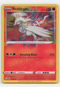 RESHIRAM 017/072 AMAZING RARE SHINING FATES POKEMON LIGHTLY PLAYED - Image 2