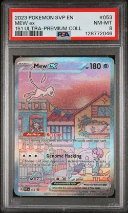 2023 POKEMON SVP EN-SV BLACK STAR PROMO 151 ULTRA-PREM COLL #053 MEW EX PSA 8 - Image 1
