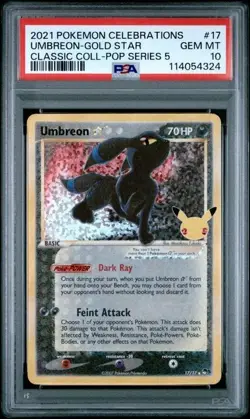 2021 Pokemon Celebrations POP Series 5 #17 Umbreon Gold Star PSA 10 GEM MINT - Image 1