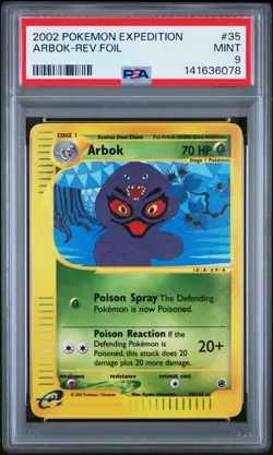 2002 POKEMON EXPEDITION #35 ARBOK-REVERSE FOIL PSA 9 - Image 1