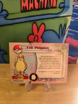 Pidgeot #18 Topps 1999 TV Animation Ed Holo Foil Topps Black Logo Pokemon LP - Image 2