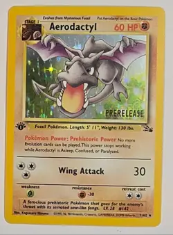 Pokemon Aerodactyl 1st Edition (Prerelease) 01/62 Fossil Promo Holo - Image 1