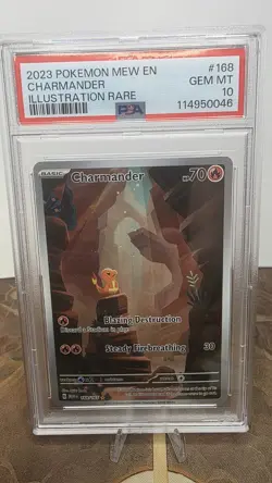 Pokemon Charmander Illustration Rare Holo Scarlet & Violet 151 #168 PSA 10 - Image 1