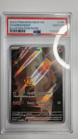 Pokemon Charmander Illustration Rare Holo Scarlet & Violet 151 #168 PSA 10 - Image 3