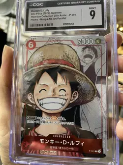 Bandai One Piece Monkey D. Luffy Promo Manga Alt Art Parallel P-001 Card CGC 9 - Image 2