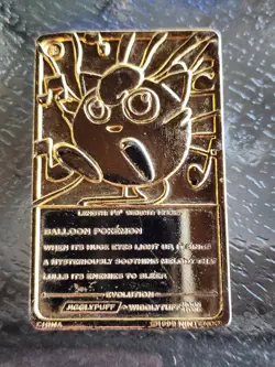 23K Gold Plated JIGGLYPUFF Trading Card 1999 Burger King Pokemon - Image 2