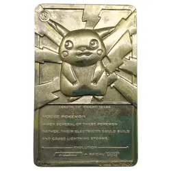 Pokemon 23k Gold Plated Pikachu #25 Trading Card 1999 Burger King Promo Vintage - Image 1