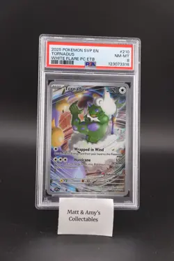 2025 POKEMON SVP WHITE FLARE POKEMON CENTER ETB PROMO #210 TORNADUS PSA 8 - Image 1