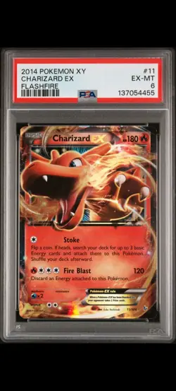 2014 Pokemon Charizard EX Fire Flash - Rare - PSA 6 - Image 1