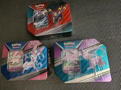 Pokemon TCG V Heroes Tin Set Sylveon Umbreon & Espeon Eeveelutions Sealed New - Image 3