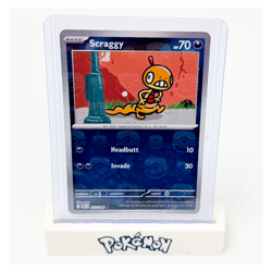Scraggy 057/086 Master Ball Reverse Holo White Flare English Pokemon - Image 1