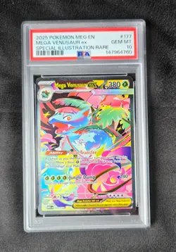 2025 Pokemon Mega Evolution Base #177 SIR Mega Venusaur ex PSA 10 Gem Mint - Image 3