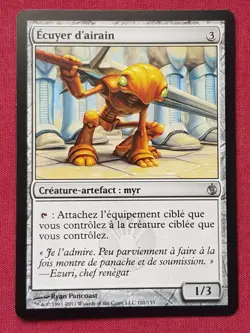Magic The Gathering FRENCH MIRRODIN BESIEGED BRASS SQUIRE artifact card MTG - Image 1