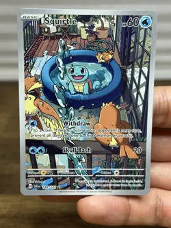 Squirtle 148/142 Stellar Crown Illustration Rare Pokemon TCG Card NM - Image 3