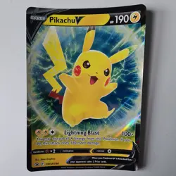 JUMBO Pikachu V Box Card SWSH198 Black Star Promo Pokemon NM *FREE RANDOM CARDS - Image 1