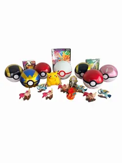 Pokemon Bundle-6 Tins Balls, 1 Premier Ball, Pikachu, 9 Characters, Cards & MORE - Image 1