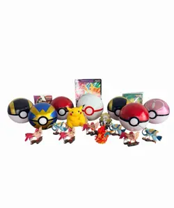 Pokemon Bundle-6 Tins Balls, 1 Premier Ball, Pikachu, 9 Characters, Cards & MORE - Image 2
