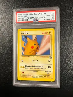 2001 Black Star Promo #26 - Pikachu - Gem Mint - Pokemon League - PSA 10! - Image 2