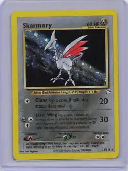 Skarmory 13/111 Holo Rare Neo Genesis Pokemon Unlimited Holo Moderately Played - Image 1