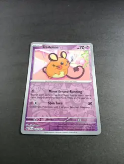 Pokemon Paldean Fates Dedenne Reverse Holo Common Card 036/091 NM - Image 1