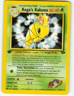 Koga's Kakuna - 1st Edition - 47/132 Gym Challenge - Pokemon TCG - 2000 - Image 1
