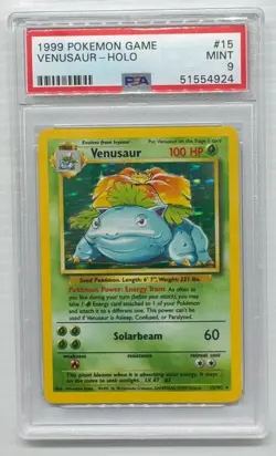 1999 Pokemon Game Venusaur Holo Foil Rare #15 PSA 9 - Image 1