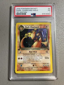 2000 Pokemon Team Rocket HOLO Dark Charizard PSA 1 Holo 1st Edition #4 - Image 1