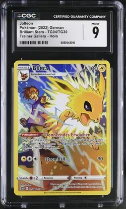 Pokemon Jolteon Full Art Holo Blitza DE TG04/TG30 Brilliant Stars No PSA CGG 9 - Image 1