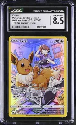 EEVEE Evoli | POKEMON SWORD & SHIELD BRILLIANT STARS | 2022 | TG11 | PSA CGC 8.5 - Image 1