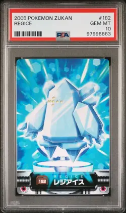 PSA 10 GEM MINT Regice #182 Carddass Zukan Advanced Gen. Bandai Pokemon POP 3 - Image 1