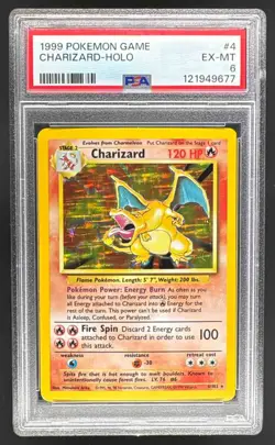 1999 Pokemon Game 4 Charizard Holo PSA 6 EX-MT 121949677 - Image 1