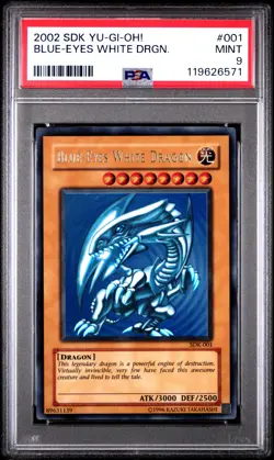 2002 YU-GI-OH! STARTER DECK: KAIBA #001 BLUE-EYES WHITE DRAGON PSA 9 - Image 1