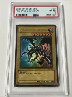 2003 YU-GI-OH! Red-Eyes B. Dragon - Starter Deck Joey SDJ-001 PSA 8 NM-MINT - Image 1