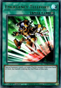 Yugioh Emergency Teleport GFTP-EN109 1st Edition Ultra Rare NM - Image 1