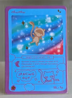 Mewmew Shiny Holo 88/90 Pokedoodles Pokemon Parody Trading Card NM/M *See Photos - Image 1