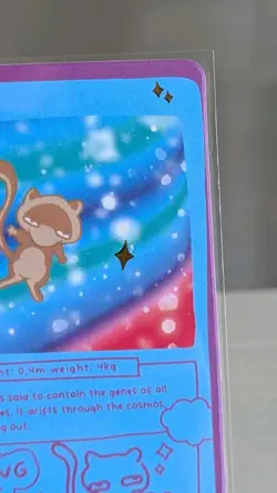 Mewmew Shiny Holo 88/90 Pokedoodles Pokemon Parody Trading Card NM/M *See Photos - Image 3