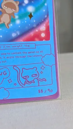 Mewmew Shiny Holo 88/90 Pokedoodles Pokemon Parody Trading Card NM/M *See Photos - Image 4