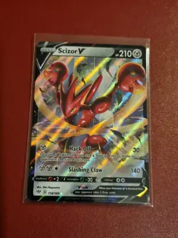 Pokemon Card Sword & Shield Darkness Ablaze Scizor V 118/189 Rare Holo - Image 1