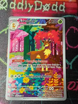 Sawsbuck TEF 166/162 Pokemon TCG Temporal Forces Holo Card Illustration Rare - Image 1