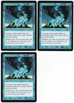 Circular Logic x3 3x 2002 Torment Blue Uncommon Instant MTG LP AZ2 - Image 1