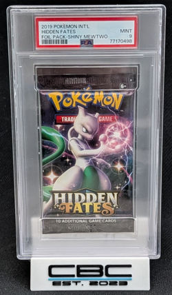 2019 Pokemon Hidden Fates Shiny Mewtwo Foil Pack PSA 9 Mint Sealed Booster - Image 1
